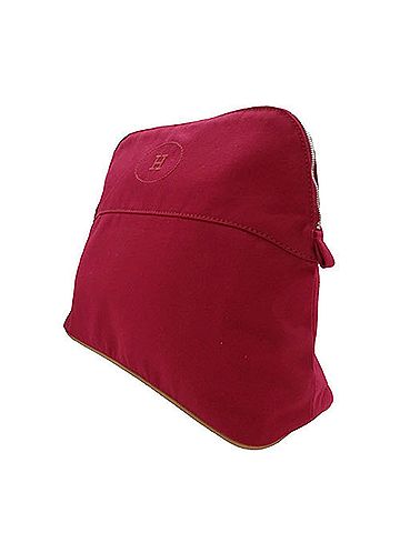 Hermès Bolide Red Canvas Clutch Bag (view 2)