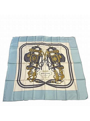 Hermès Carré 90 Blue Silk Scarf (view 1)