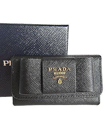 Prada Ribbon Black Leather Wallet (view 1)