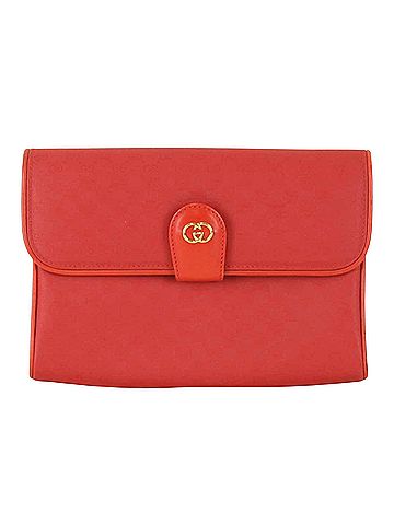 Gucci Red Leather Clutch Bag (view 1)