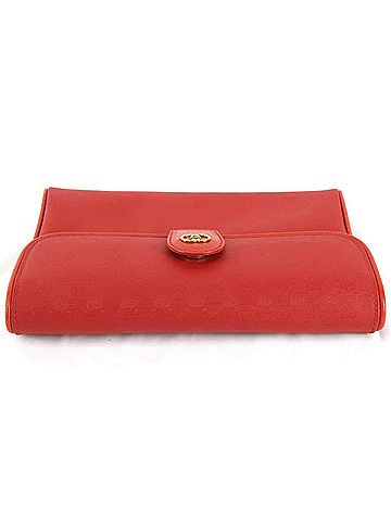 Gucci Red Leather Clutch Bag (view 2)