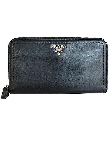 Prada Saffiano Black Leather Wallet (view 1)