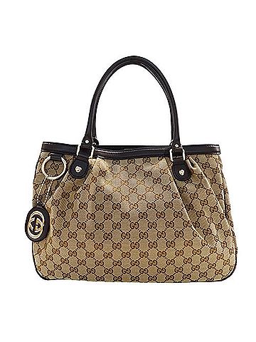 Gucci Sukey Beige Canvas Tote Bag (view 1)