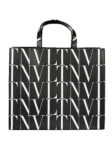 Valentino Garavani Vltn Black Leather Tote Bag (view 1)