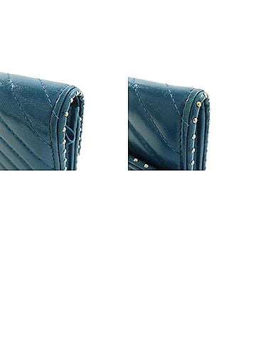 Chanel V-Stich Blue Leather Wallet (view 2)