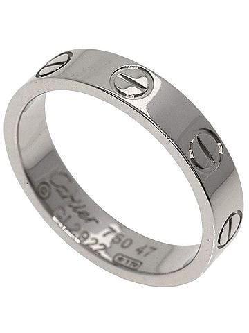 Cartier Love Silver White Gold Ring Jewelry (view 1)