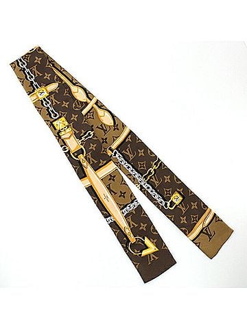 Louis Vuitton Brown Silk Scarf (view 1)
