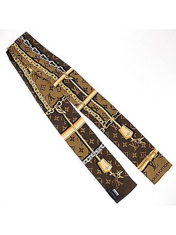Louis Vuitton Brown Silk Scarf (view 2)