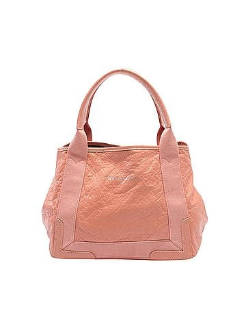 Balenciaga Navy Cabas Pink Leather Tote Bag (view 1)
