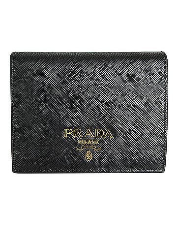 Prada Saffiano Black Leather Wallet (view 1)