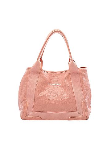 Balenciaga Navy Cabas Pink Leather Tote Bag (view 1)