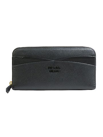 Prada Saffiano Black Leather Wallet (view 1)