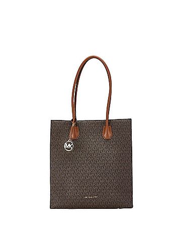 Michael Kors Mercer Brown Canvas Tote Bag (view 1)