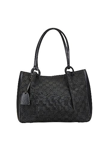 Gucci Black Canvas Tote Bag (view 1)
