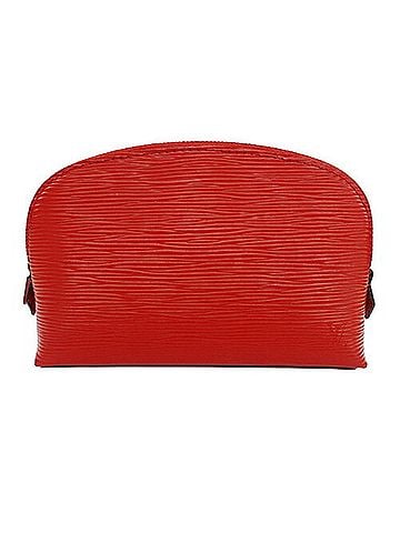 Louis Vuitton Cosmetic Pouch Red Leather Clutch Bag (view 1)