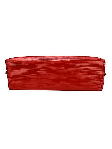 Louis Vuitton Cosmetic Pouch Red Leather Clutch Bag (view 2)