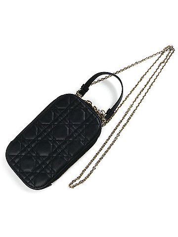 Dior Lady  Black Leather Clutch Bag (view 1)