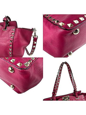 Valentino Garavani Rockstud Pink Leather Shoulder Bag (view 2)