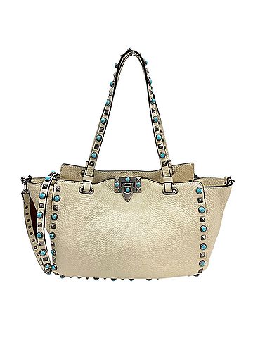 Valentino Garavani Rockstud Beige Leather Shoulder Bag (view 1)
