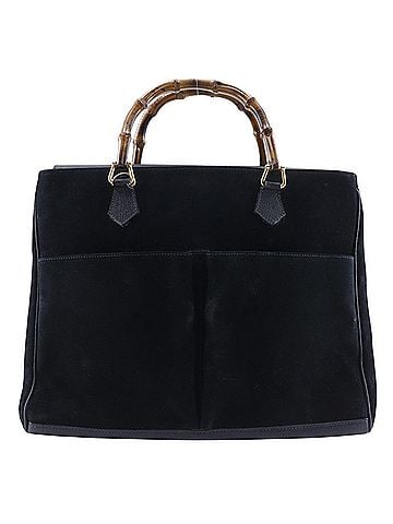 Gucci Bamboo Black Suede Tote Bag (view 1)