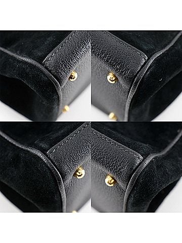 Gucci Bamboo Black Suede Tote Bag (view 2)