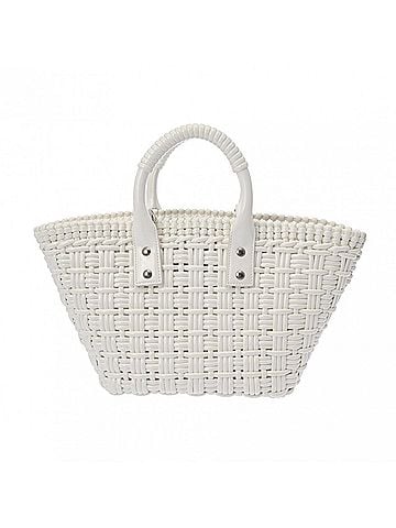 Balenciaga Bistro Basket White Leather Handbag (view 1)