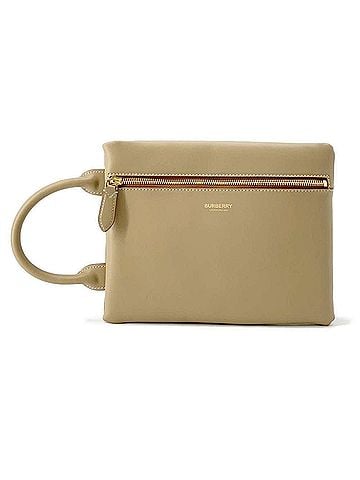 Burberry Beige Leather Clutch Bag (view 1)