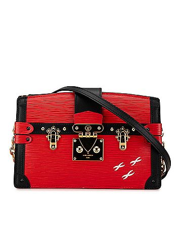 Louis Vuitton Trunk Red Leather Clutch Bag (view 1)