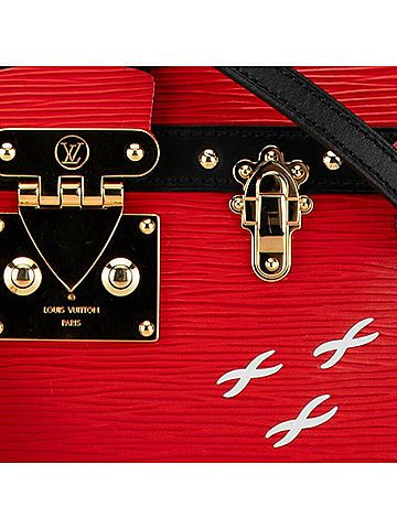 Louis Vuitton Trunk Red Leather Clutch Bag (view 2)