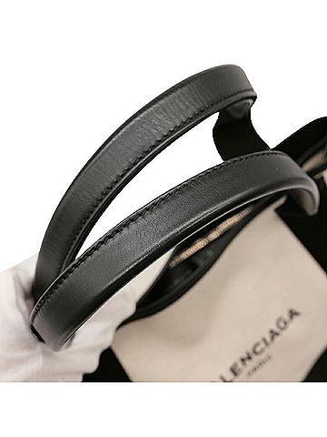 Balenciaga Navy Black Canvas Tote Bag (view 2)