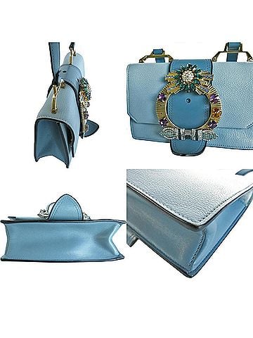 Miu Miu Miu Lady Blue Leather Shoulder Bag (view 2)