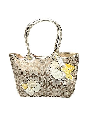 Coach Signature Beige Canvas Tote Bag (view 1)