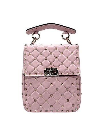 Valentino Garavani Rockstud Pink Leather Handbag (view 1)