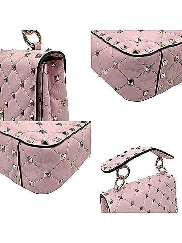 Valentino Garavani Rockstud Pink Leather Handbag (view 2)