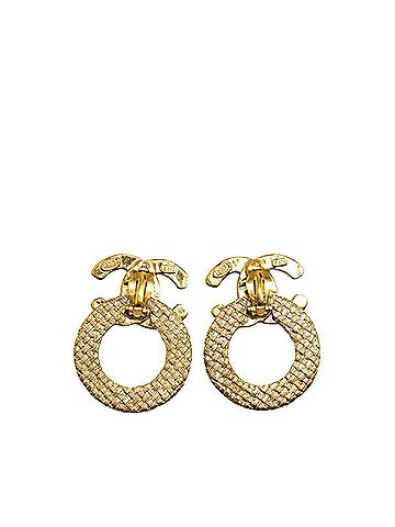 Chanel Coco Mark Gold Gold Plated Earring Jewelry (view 2)