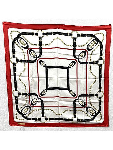 Cartier Red Silk Scarf (view 2)