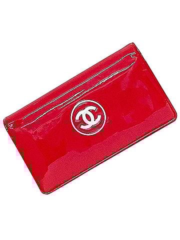 Chanel Coco Mark Red Leather Wallet (view 1)