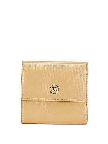 Chanel Coco Mark Beige Leather Wallet (view 1)