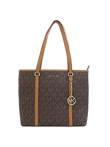 Michael Kors Sady Brown Canvas Tote Bag (view 1)