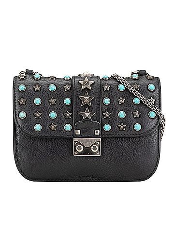 Valentino Garavani Black Leather Shopper Bag (view 1)