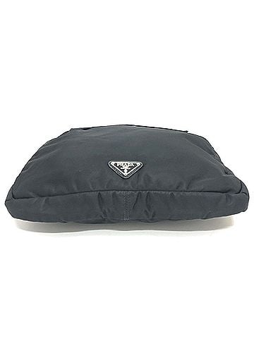 Prada Triangle Logo Black Synthetic Clutch Bag (view 2)