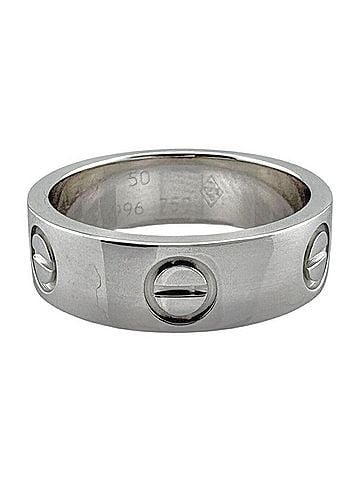 Cartier Love Silver White Gold Ring Jewelry (view 1)