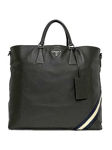 Prada Grey Leather Tote Bag (view 1)