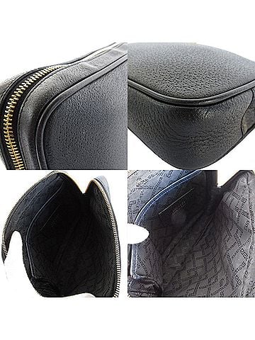 Versace Black Leather Clutch Bag (view 2)