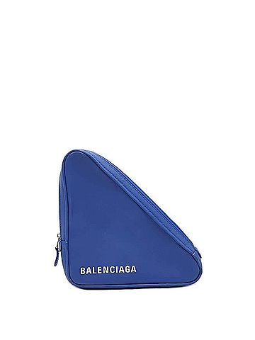 Balenciaga Triangle Blue Leather Clutch Bag (view 1)
