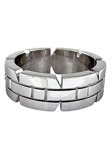 Cartier Tank Française Silver White Gold Ring Jewelry (view 2)