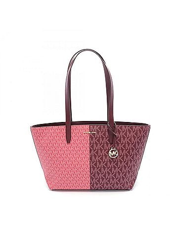 Michael Kors Jet Set Burgundy Canvas Tote Bag (view 1)