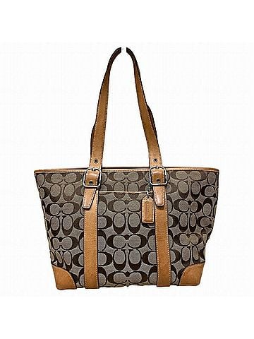 Coach Signature Beige Canvas Tote Bag (view 1)