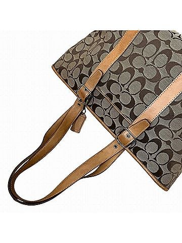 Coach Signature Beige Canvas Tote Bag (view 2)