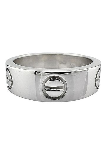 Cartier Love Silver White Gold Ring Jewelry (view 1)